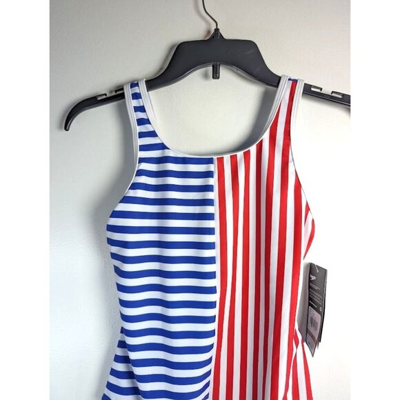 SPEEDO Swimsuit Kid Girls Size 12 One Piece Stripe Chlorine Resistant Summer NEW - Picture 3 of 8